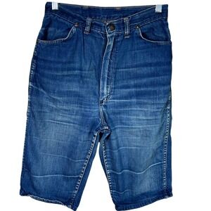 Vintage‎ Wrangler Jean Shorts Misses Size 15/16 Slim Denim Blue USA Made
